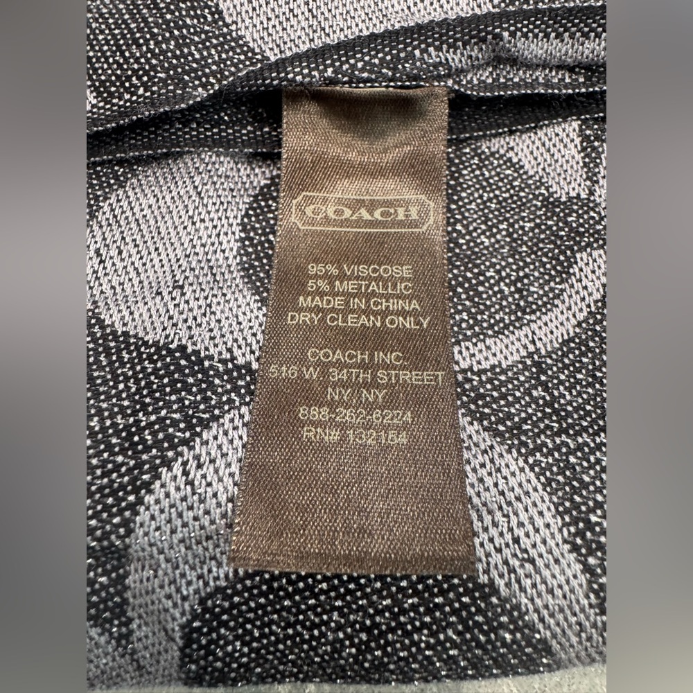 Coach Blue/Gray Patterned Scarf Infinity Cowl - image 6